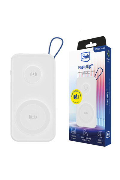 3MK Baterie externă 10.000mAh 22.5W, PastelUp, Alb