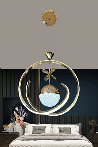 DEKORLİVE Modern 3 Renk Çengel Ledli Sarkıt Avize,