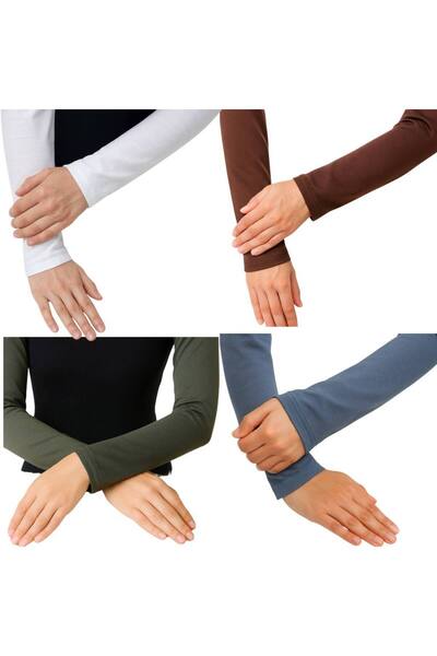 ALDAYER 4-Piece Hijab Sleeves Combed Cotton Prayer Sleeves Kol2908