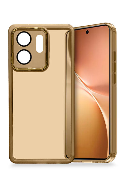 Wtech vivo V60 5G 2025 Soft Transparent TPU Silicone Stylish Electroplated Camera Border Back Case Cover