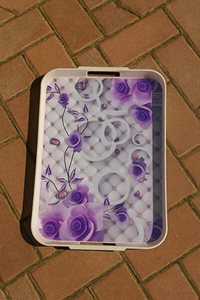 Metler Jumbo Boy Desenli Plastik Çay Tepsisi 45x32 cm Dikdörtgen Kahve Sunum ...