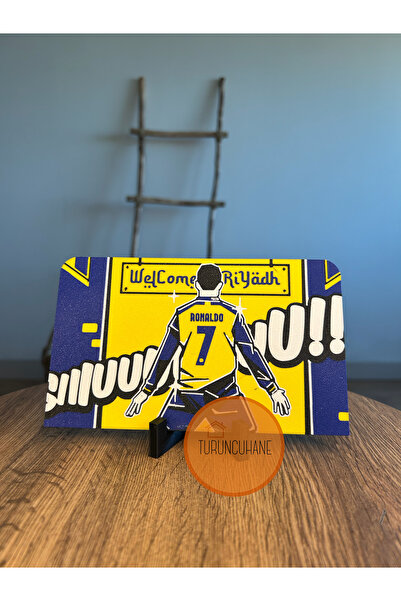 TURUNCUHANE Cristiano Ronaldo Figür – Al Nassr Forması Siu Pozu Stand Dahil F...