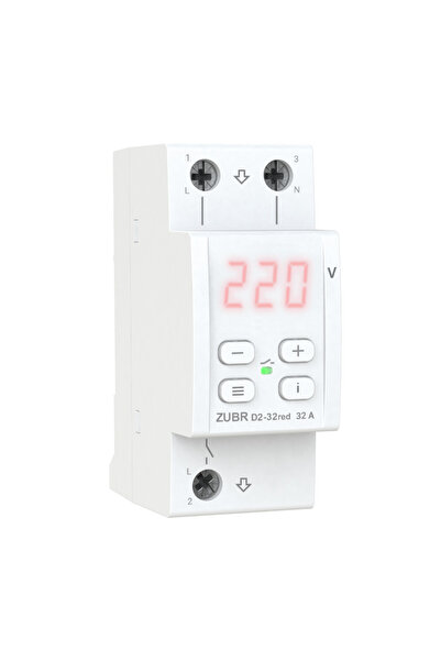 OEM Releu de protectie tensiune monofazat ZUBR, 40A, 2P, afisaj LED, montaj DIN