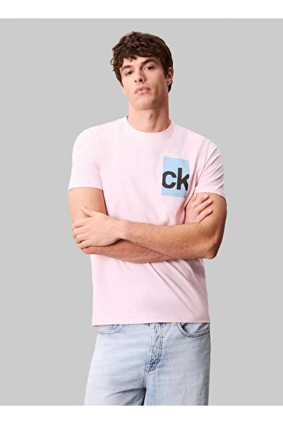 Calvin Klein SS 30s EU BH BOX GRAPHIC TEE Pembe Erkek Tişört