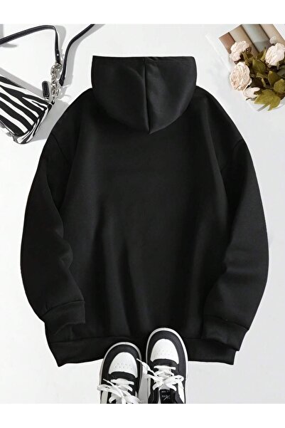 Josette Ню Йорк печатен суитшърт с качулка и голям размер