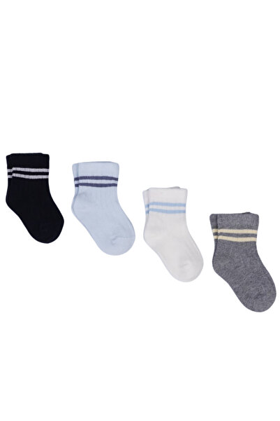 Katamino Baby Boy Socks Socket 4 Pairs Black-Cream-Grey-Blue