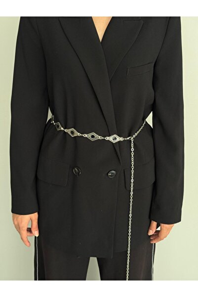 LİA KEMER Antique Silver Chain Accessory for Coat, Dress, Pants, Evening Dress, Body Chain, Beach Belt