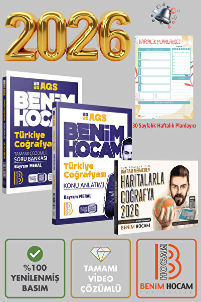 Benim Hocam Yayınları Bayram Meral Ags Coğrafya 3’lü Mega Set Haritalarla Tam...