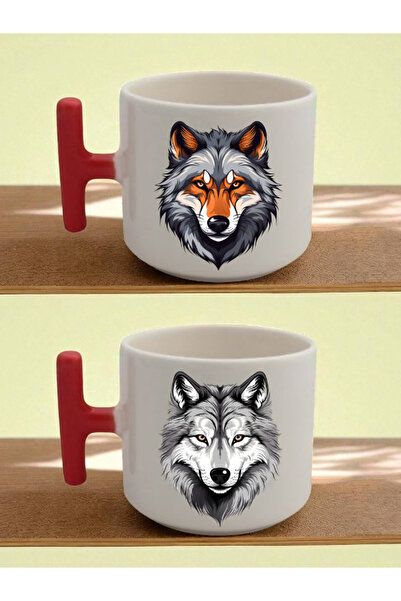 lili hediyelik Wolf Printed Latte Cup - Birthday Gift for Dad, Gifts for Love...