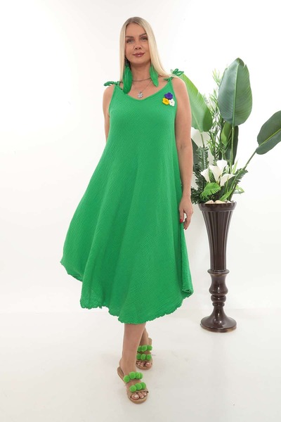 orva fashion Γυναικείο καλοκαιρινό φόρεμα μουσελίνας με λουλουδάτο λεπτομερές σχέδιο