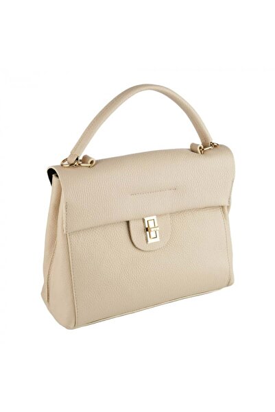 AZZURA Geanta Valeria, din piele 100% naturala crem, 8208