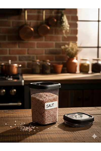 Tasarım Evi 6 قطع من حاويات الطعام المربعة ذات الفتحات البيضاوية - مدخنة