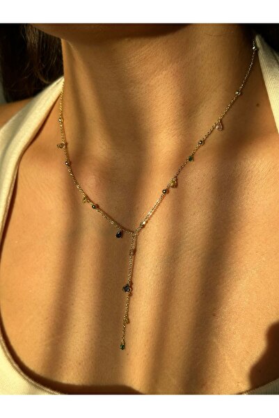 RENDA ACCESSORY Renkli Zirkon Y Tasarım Kolye