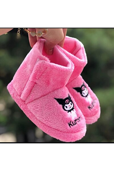 Pandalina Kız çocuk panduf yandan cırtlı Kaydırmaz Taban Anaokulu Kreş Ev Ayakkabısı