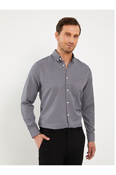 LC Waikiki Regular Fit Long Sleeve Plaid Gabardine Men's Shirt