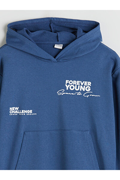 LC Waikiki LCW Kids Lacivert Kapüşonlu Erkek Çocuk Sweatshirt W5EV43Z4