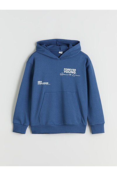 LC Waikiki LCW Kids Lacivert Kapüşonlu Erkek Çocuk Sweatshirt W5EV43Z4