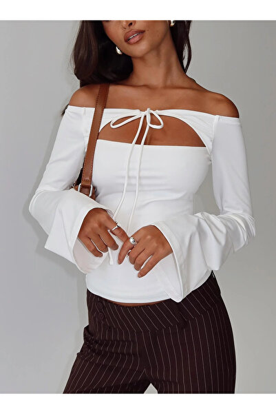 fablair Off-The-Shoulder Long Sleeve Blouse