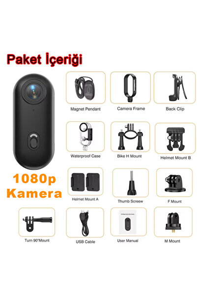 İMEXTECH Mini 1080P Wıfı Aksiyon Kamerası Vücut Kamerası Giyilebilir Video Kaydedici