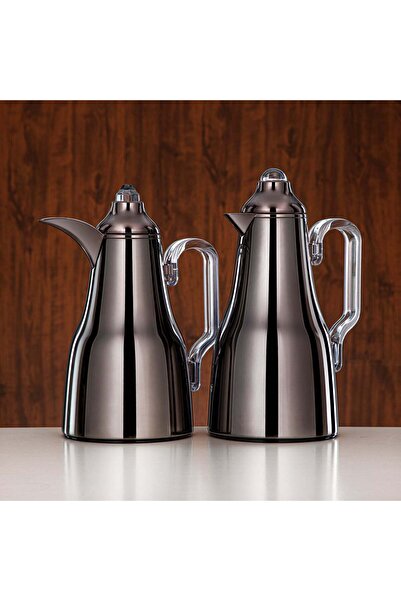 Radin طقم قوارير مفرغة من الهواء من المرجان، جسم معدني أسود بمقبض شفاف ومقبض ...