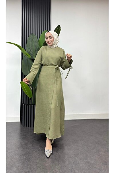 moda crn Belden Bağlamalı İpli Etekli Tesettür Takım