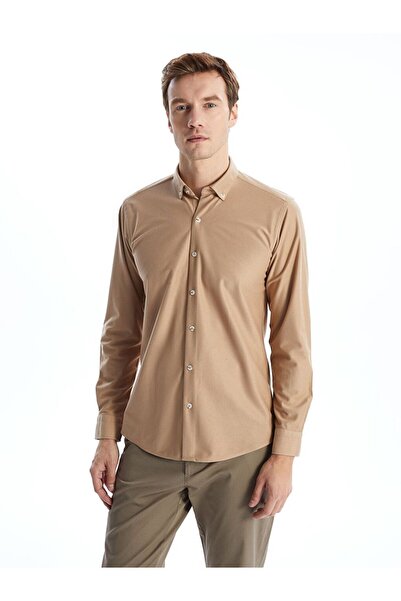 LC Waikiki εφαρμοστό Μακρυμάνικο βελούδινο ανδρικό πουκάμισο