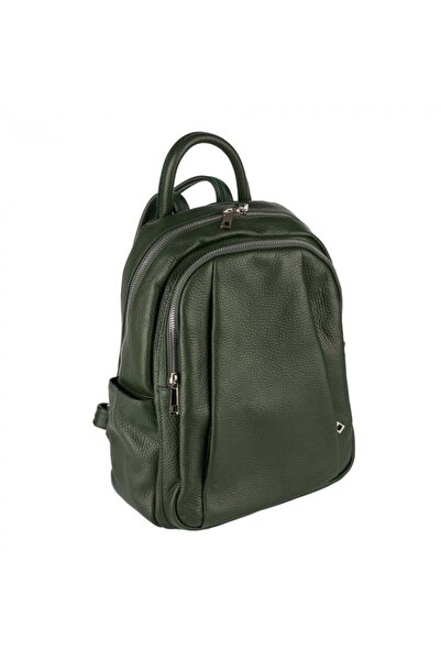 AZZURA Chelsea backpack, made of 100% natural leather, military green, 8087