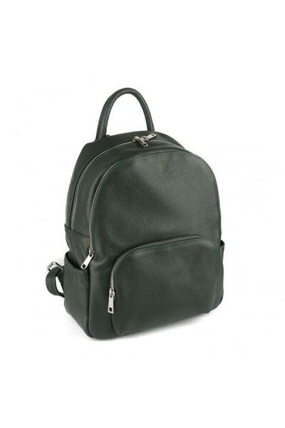 AZZURA Rucsac Kallya, din piele 100% naturală verde inchis