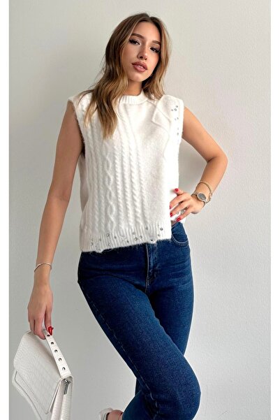 fujya Braided Stone Most Knitwear Sweater White