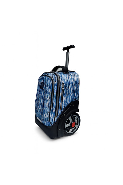 Generic Power Rolling School Backpack with Large Wheels, Water-Resistant, Multiple Compartments, Blue