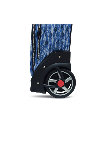 Generic Power Rolling School Backpack with Large Wheels, Water-Resistant, Multiple Compartments, Blue