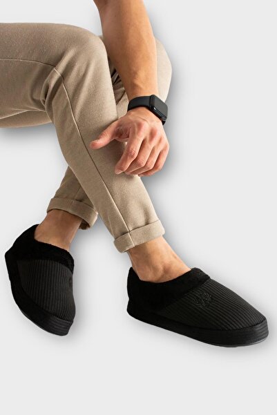 Liger Men's Lightweight Non-Slip Sole Home Shoes Slippers Black