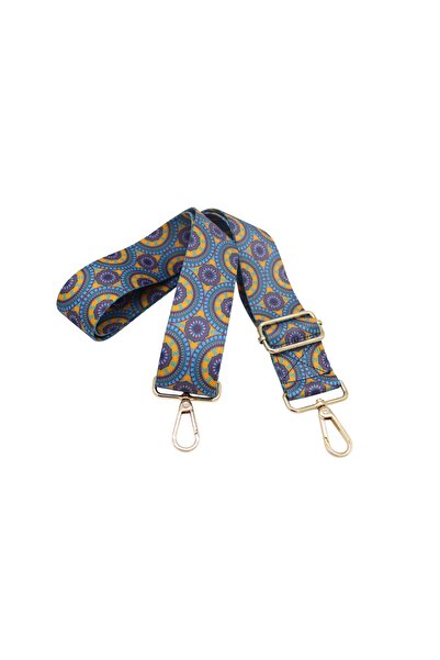 Anatolia Turquoise-Orange Ethnic Pattern Adjustable Polyester Bag Shoulder Strap 4cm X 120 cm