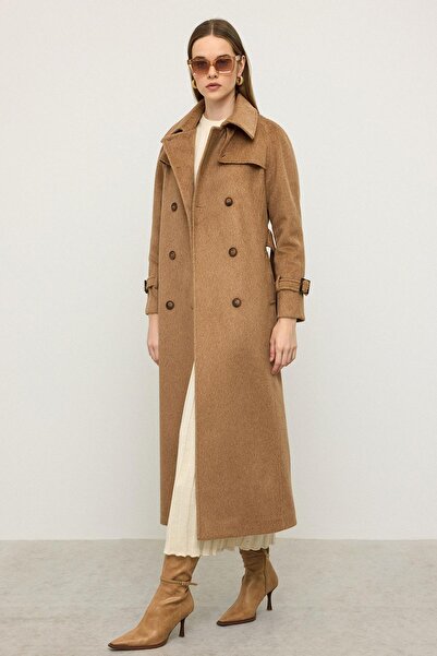 Olcay Μακρύ παλτό Moher με λεπτομέρεια από κάπα με μανίκια Reglan KAMEL 3144