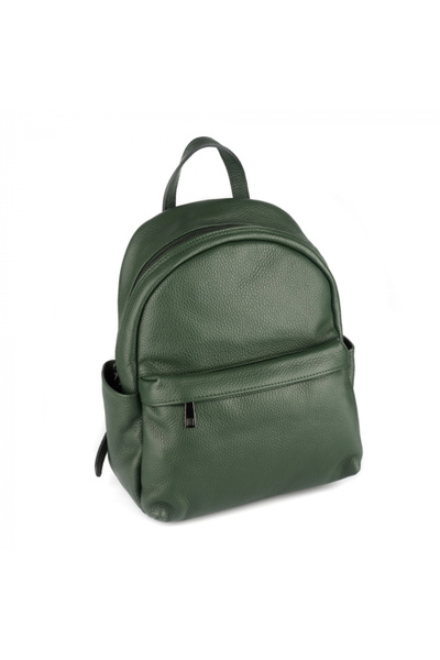 AZZURA Talida backpack, made of 100% natural dark green leather