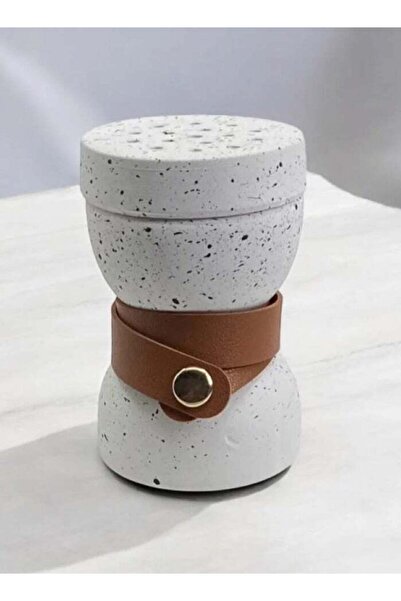 Neom Ceramic White Speckled Incense Holder with Leather