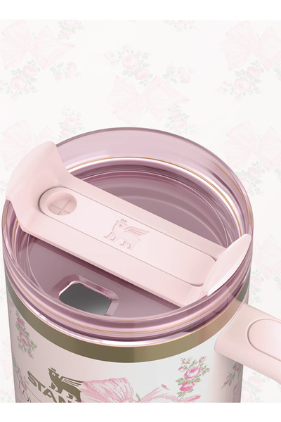 Stanley Love Shack Fancy 40oz Rosa Beaux Pink Tumbler, Stainless Steel Vacuum Insulated Cup with Lid & Straw