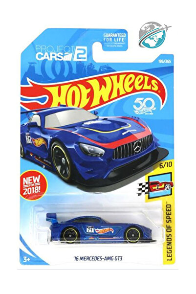 HOT WHEELS '16 Mercedes-AMG GT3 (1/64) Mavi - Yurt Dışı Uzun Kartonet - 2018 ...