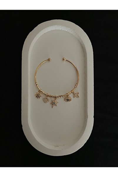 Luna Çelik Sallantılı Charm Detaylı Bileklik (ince bileklere uygun)