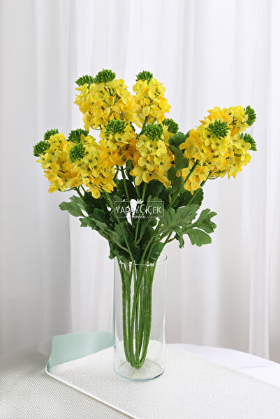 Yapay Çiçek Deposu Yapay 3lü Sümbül Dalı 80 cm Sarı