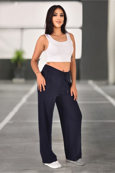 Velista Γυναικείο παντελόνι από ύφασμα Modal με ριγέ μπροστινό μέρος