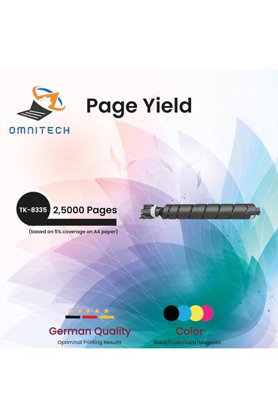 Omnitech خرطوشة حبر أسود Omni Tech TK-8335 - متوافقة مع طابعات Kyocera TASKal...