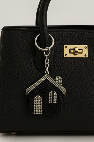 MD Moda Accessories سلسلة مفاتيح على شكل منزل مرصع بالأحجار