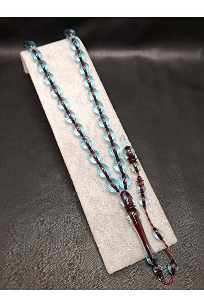 Han Ticarethane سبحة من حجر البخور الأزرق المقطوع بنمط الشقوق الخاصة