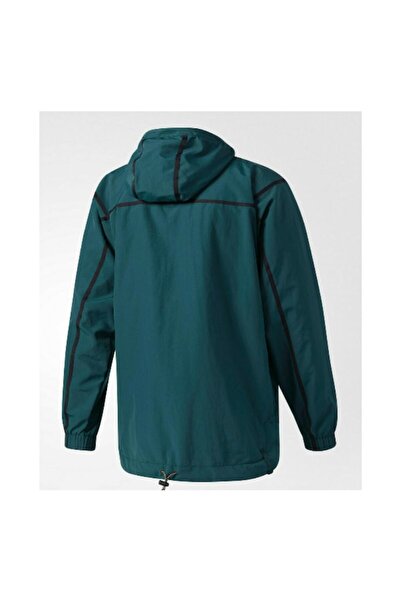adidas TAPED ANORAK Men's Windbreaker Jacket, Dark Green, Size L