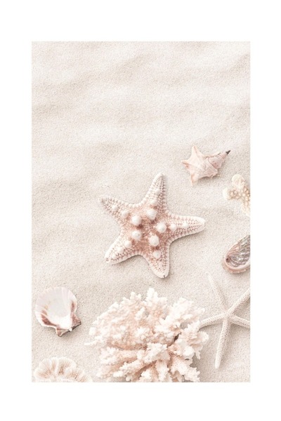 KAYABEY HOME Modern Design Frame-Looking Mdf Painting Sandy Beach Sea Star Seaside Sand