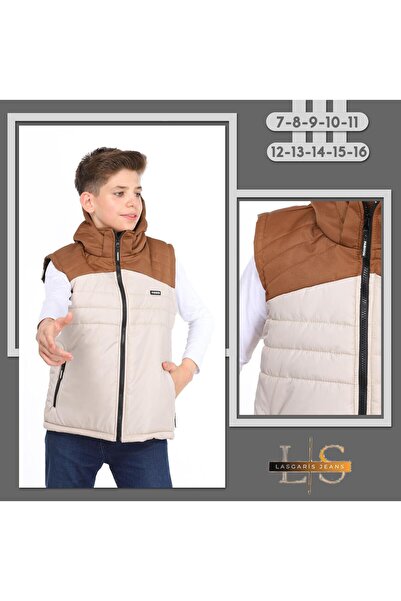 LASGARİS JEANS سترة منتفخة بغطاء للرأس للأطفال