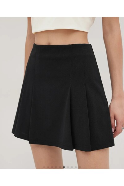 ARDSU تنورة مطوية من قماش السايدر مع سحاب جانبي