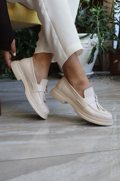 Yula Fashion Shoes Lore Γυναικείο Daily Loafer σε Μπεζ Χρώμα