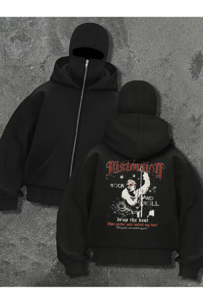 LAND MODA Snow Masked Ninja Unisex Sweatshirt Cardigan 2Strands Thick Fleece